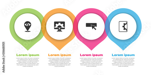 Set Front end development, Web, UI or UX design and . Business infographic template. Vector.