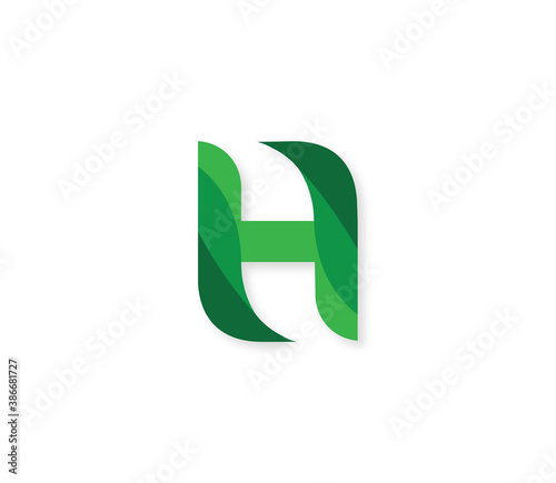 H Alphabet Nature Logo Design Concept