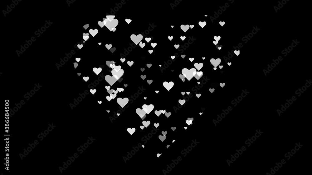black and white heart shape