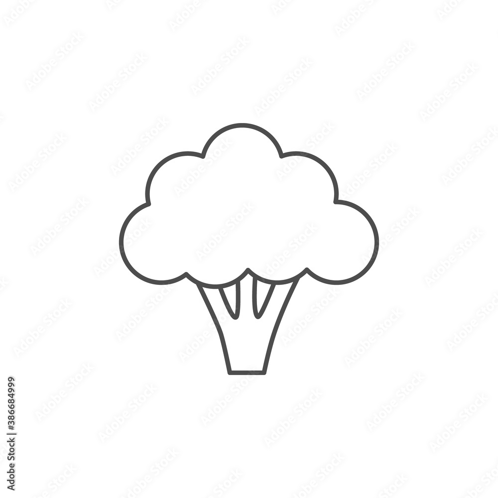 Broccoli line icon. Healthy food. Vector illustration isolated on white. Broccoli line icon. Healthy food. Vector illustration isolated on white.