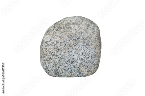raw of Plutonic granite rock isolated on white background. Its three main minerals are feldspar, quartz, and mica.
