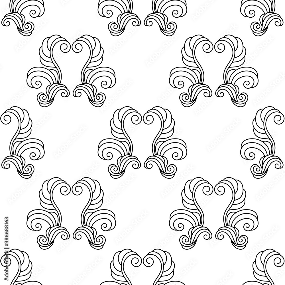 Abstract seamless hand-drawn vintage pattern with decorative elements. Retro stylish background. Vector Illustration of luxury