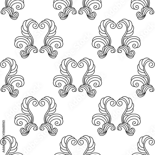 Abstract seamless hand-drawn vintage pattern with decorative elements. Retro stylish background. Vector Illustration of luxury