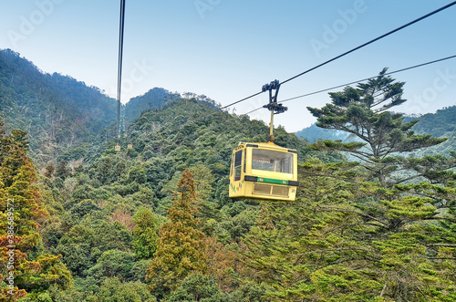 Cableway at Mount Misen, Itsukushima island, Miyajima, Hiroshima prefecture, Japan.  photo