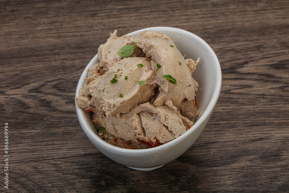 Herring butter spread in the bowl Herring butter spread in the bowl
