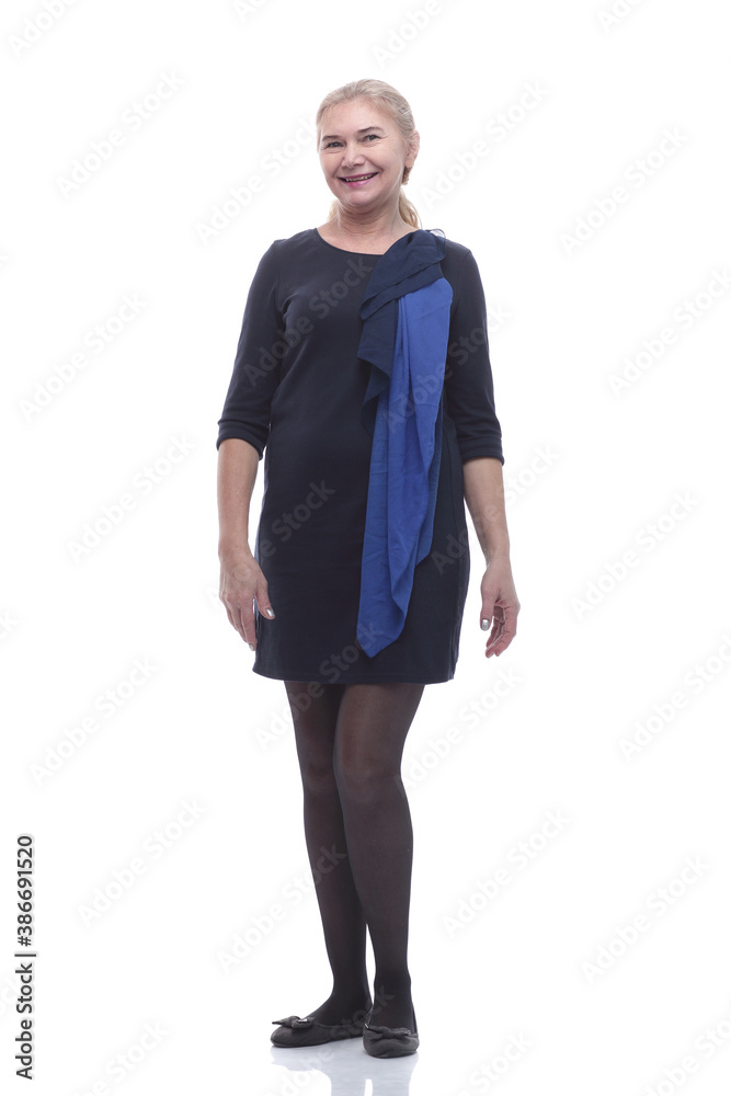 Fototapeta premium in full growth. casual mature woman in black dress