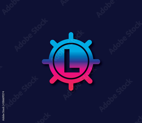 L Alphabet Locker Logo Design Concept