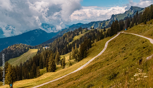 Beautiful alpine summer view at the famous Brauneck summit near Lenggries, Bavaria, Germany © Martin Erdniss