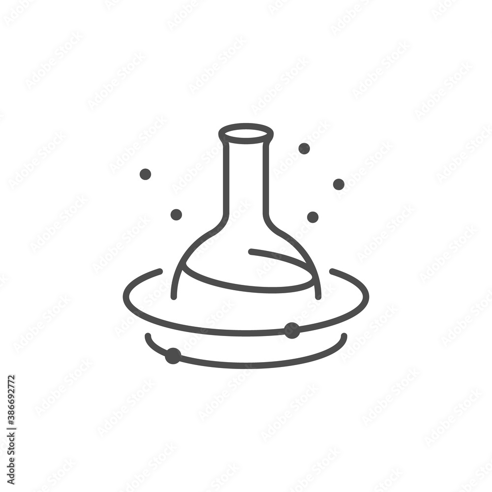 Stirring flask line outline icon Stirring flask line outline icon