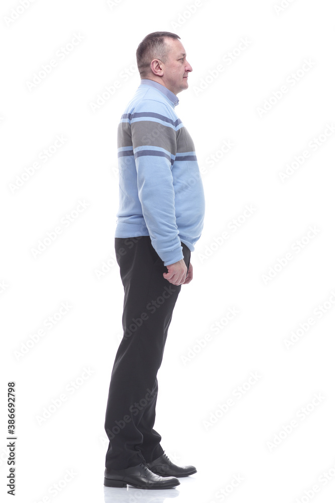 side view. smiling mature man looking at the camera side view. smiling mature man looking at the camera