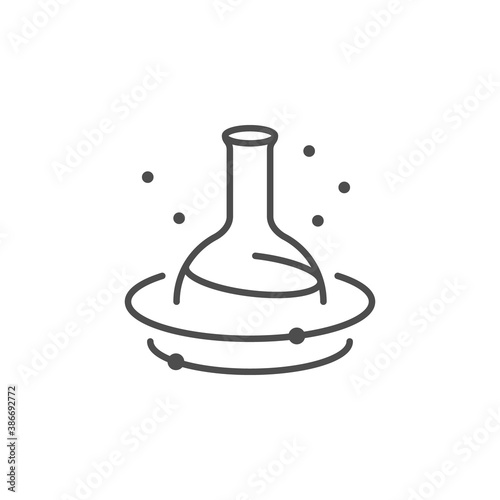 Stirring flask line outline icon
