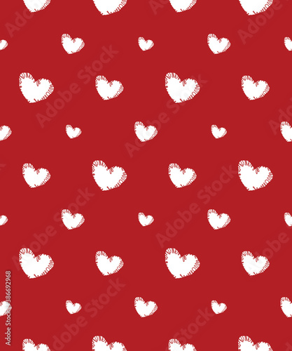 Seamless pattern with decorative hearts. Vector background for Valentine’s day.