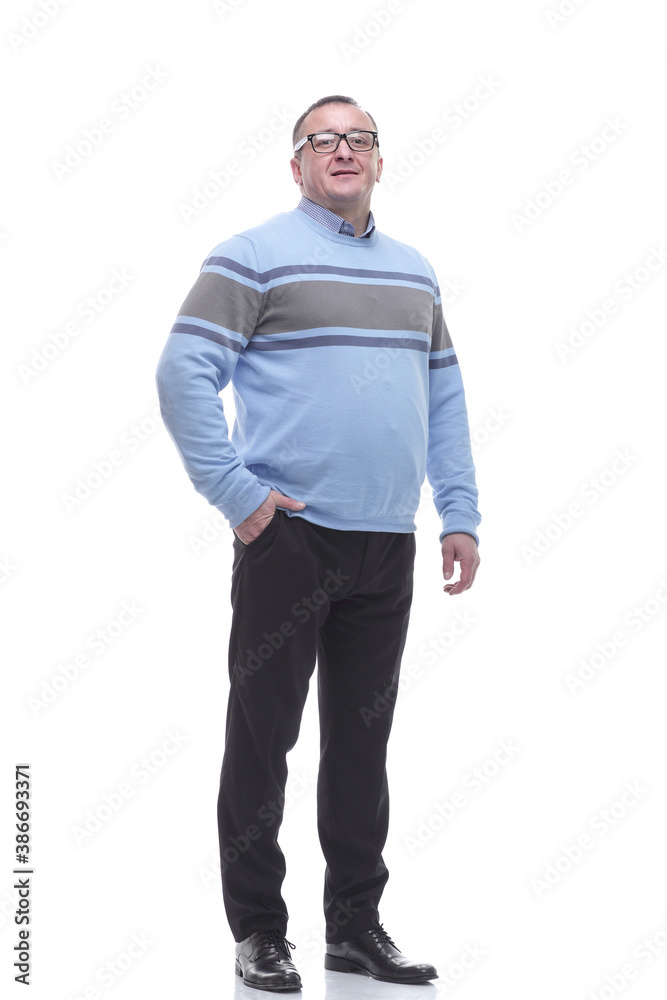 in full growth. Mature business man in casual clothes in full growth. Mature business man in casual clothes