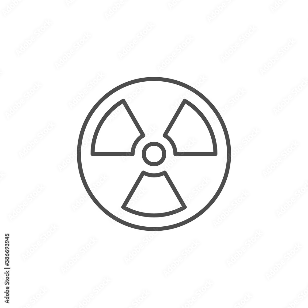 Radiation or nuclear caution line outline icon Radiation or nuclear caution line outline icon