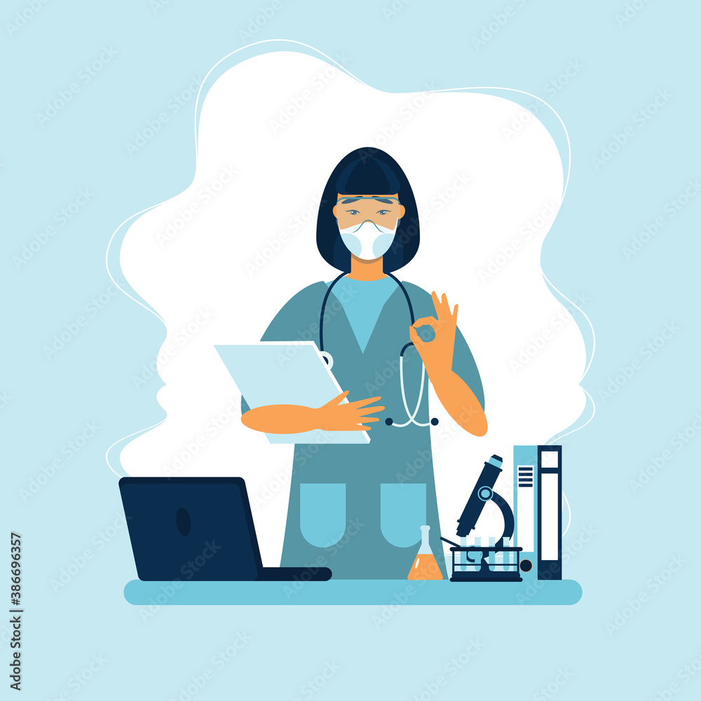International Day of Women and Girls in Science February 11 vector illustration. Four female scientists of different nationalities conducting research.Flat design for social media, poster, banner. International Day of Women and Girls in Science February 11 vector illustration. Four female scientists of different nationalities conducting research.Flat design for social media, poster, banner.