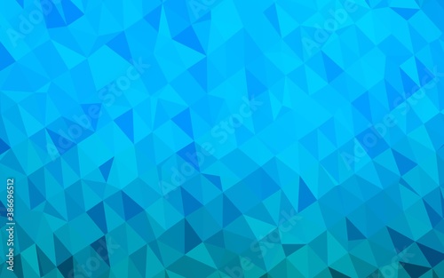 Light BLUE vector shining triangular pattern.