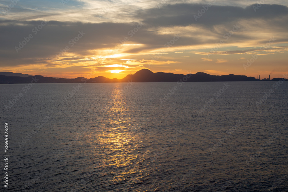 Sunset on the high seas