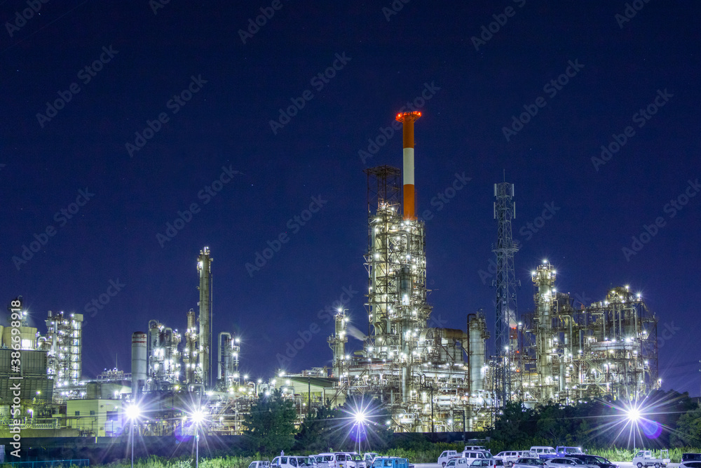 Fototapeta premium 工場夜景（四日市コンビナート）