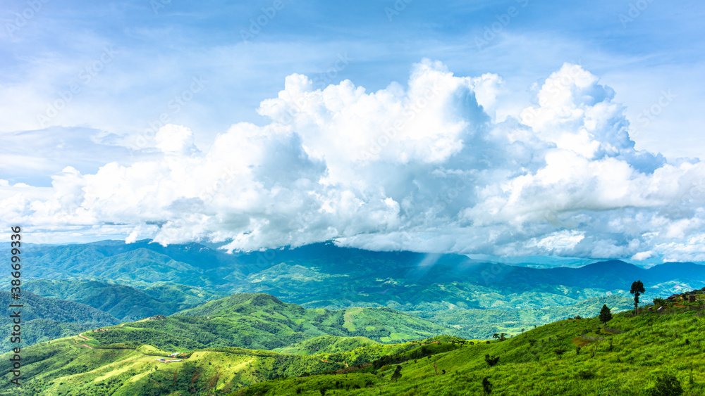 Beautiful mountain range and cloud at the northern of thailand