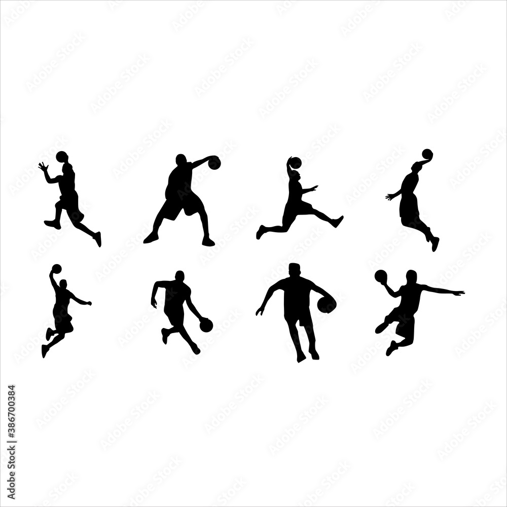 Silhouette Basketball Player Vector Illutration