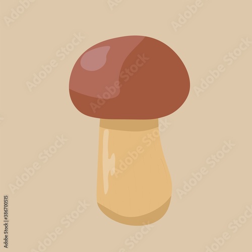 Cute vector mushroom drawing. Perfect for your wallpaper, fabric, website. Bay bolete (imleria badia) is a popular food ingredient in Poland.