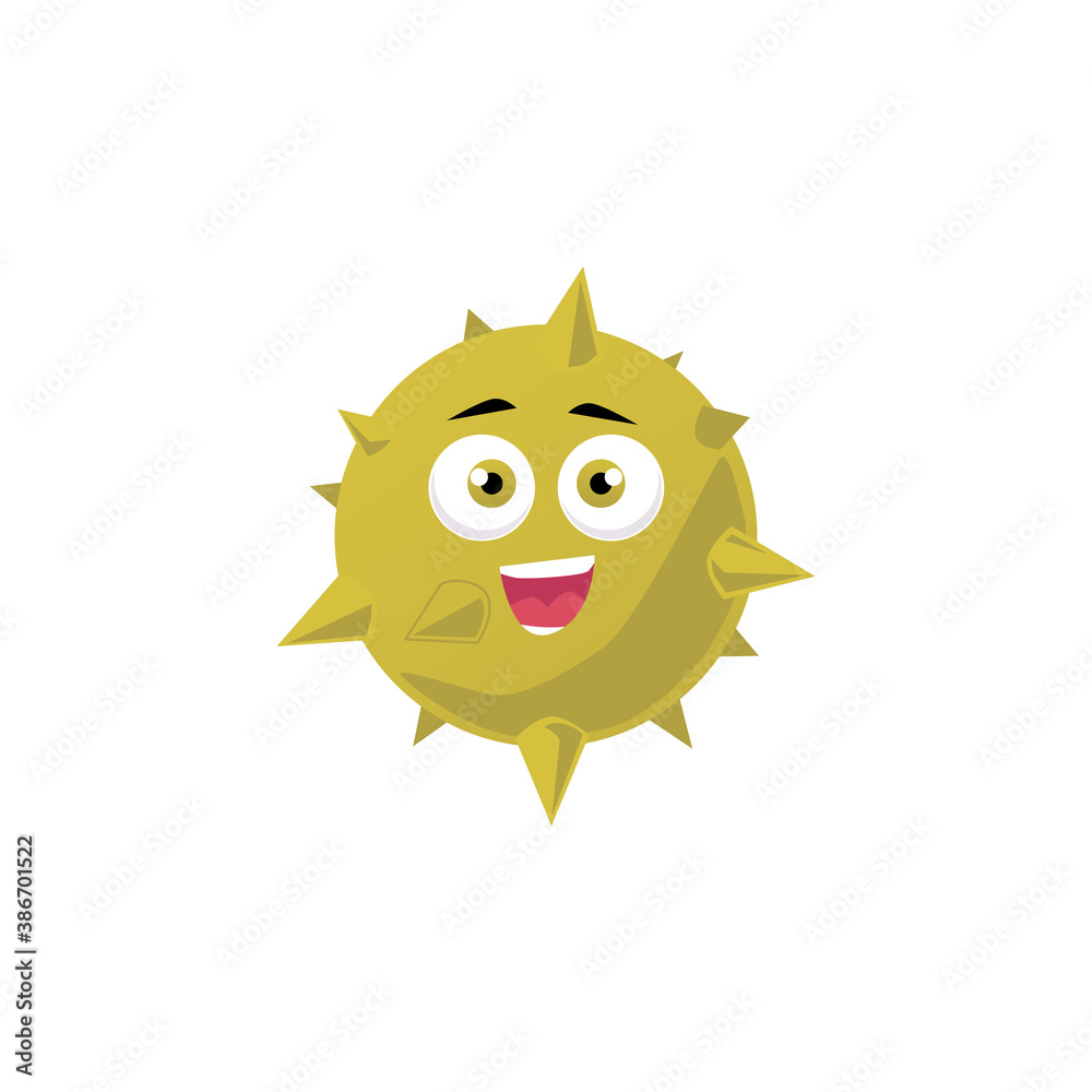 Character of space planet with cartoon face, flat vector illustration isolated.