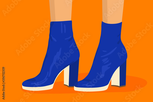 Bright modern shoe illustration for use in design