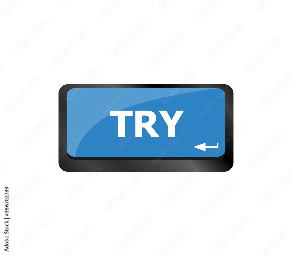 try icon button on computer keyboard key try icon button on computer keyboard key