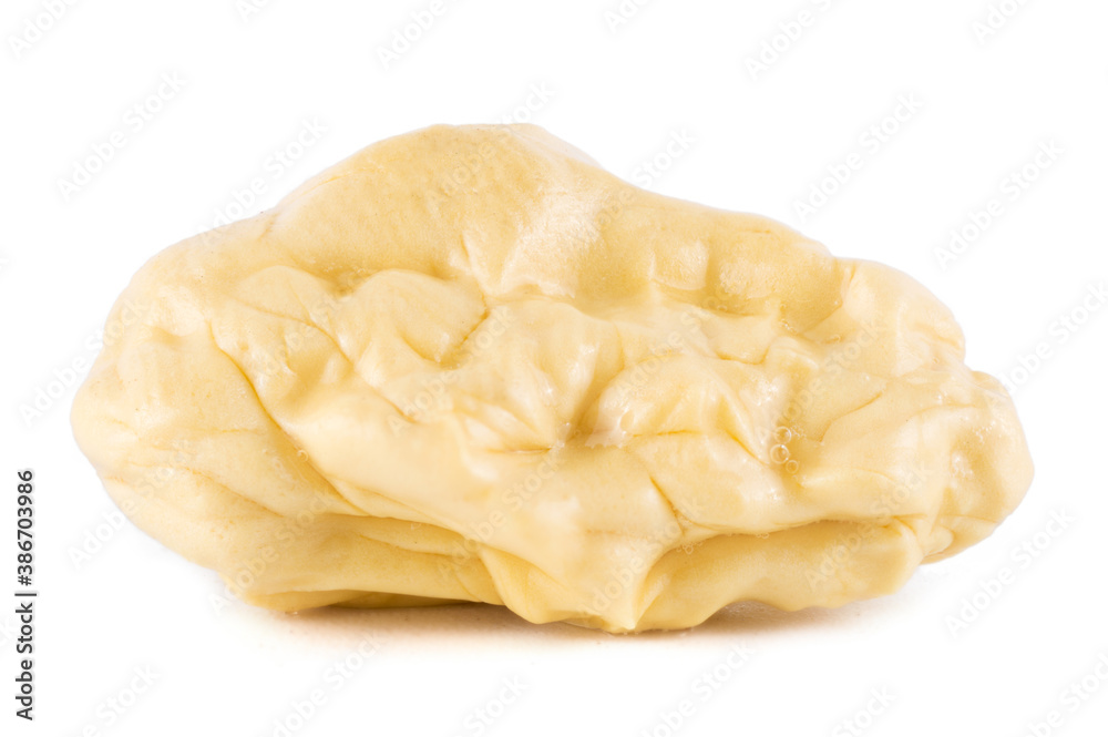 Chewed yellow bubble gum isolated on white background Chewed yellow bubble gum isolated on white background
