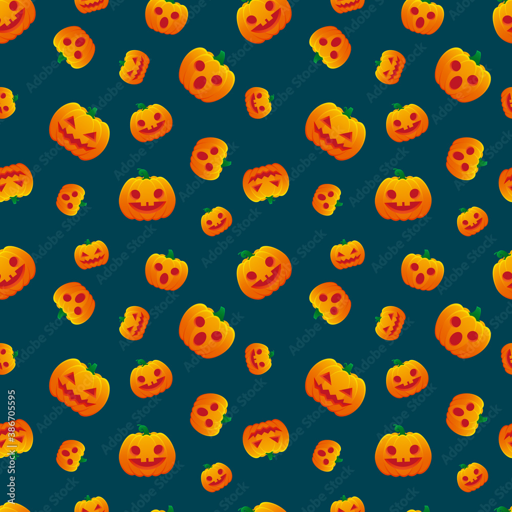 Halloween Pattern Jack O Lantern Pumpkin Evil Hushed Fool Vector Design Background Halloween Pattern Jack O Lantern Pumpkin Evil Hushed Fool Vector Design Background