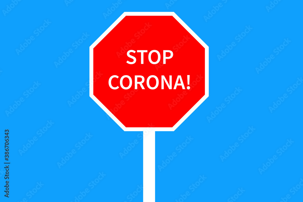 STOP Corona Virus Schild STOP Corona Virus Schild