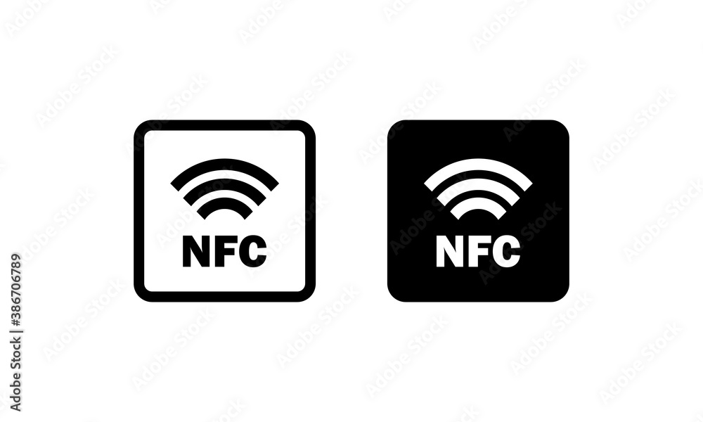NFC sign. Contactless payment. Vector on isolated white background. EPS 10