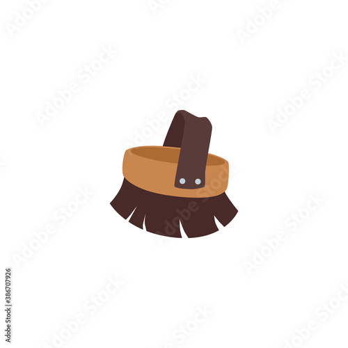 Animal fur or horse mane brush flat cartoon vector illustration isolated.