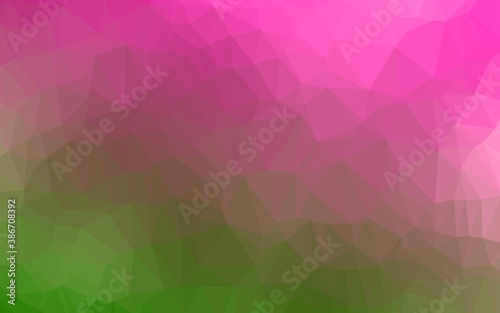 Light Pink  Green vector polygonal template.