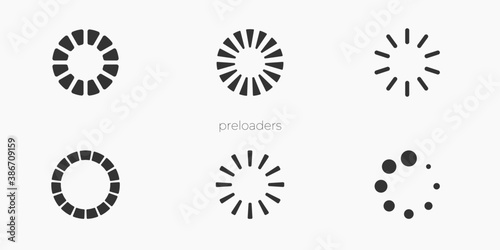 Set of vector pre loader icons for website or app