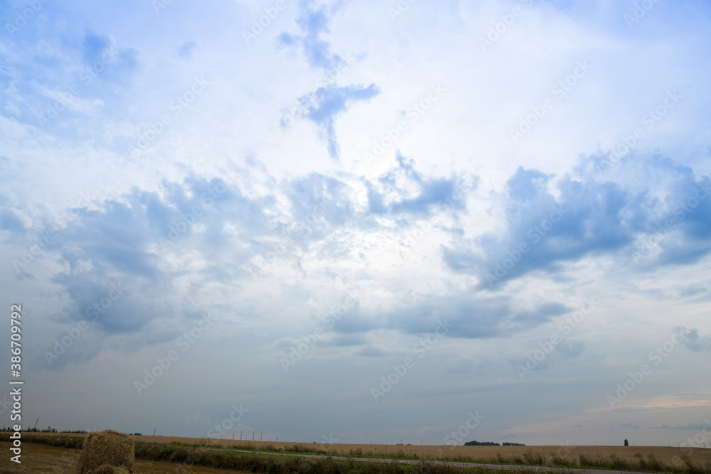 the sky is blue and the clouds are blue