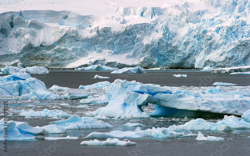 glaciers and icebergs in Antarctica