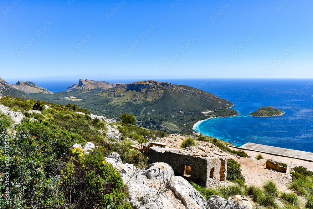Mountain View of the Bay on Mallorca, Spain.