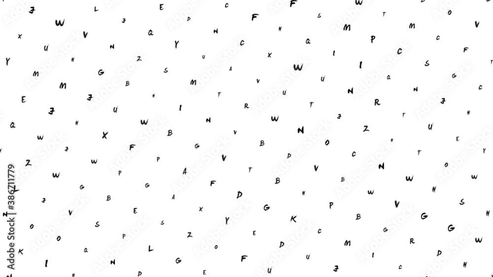 Looped background of big, bold, black and white dirty letters crammed together. Glitch cross-hatching dirt flashes over the letters. Any project where you want to put an edgy, chaotic mood. Looped background of big, bold, black and white dirty letters crammed together. Glitch cross-hatching dirt flashes over the letters. Any project where you want to put an edgy, chaotic mood.