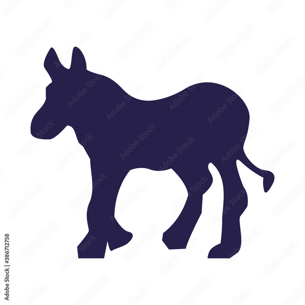 donkey animal silhouette isolated icon