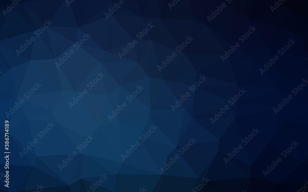 Dark BLUE vector low poly cover. Dark BLUE vector low poly cover.