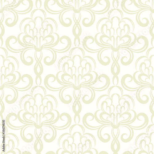 Seamless beige damask Wallpaper in vector