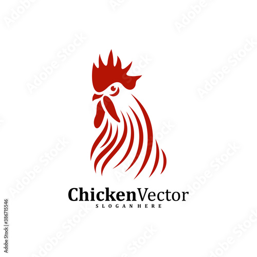 Chicken logo design vector template, Rooster illustration, Symbol icon