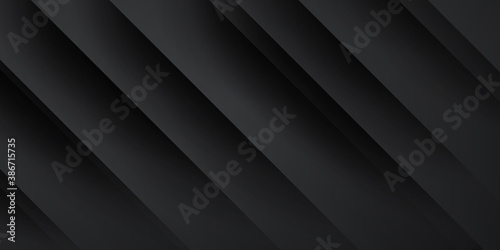 Elegant shiny black abstract background with light and 3D shadow layers