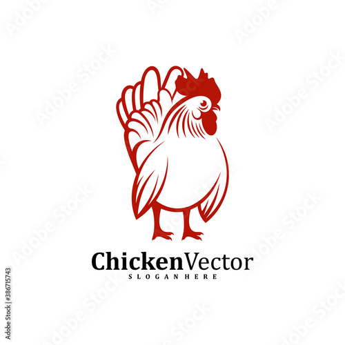 Chicken logo design vector template, Rooster illustration, Symbol icon