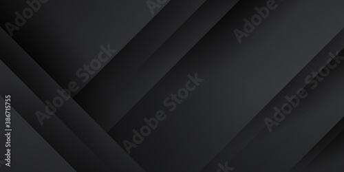 Elegant shiny black abstract background with light and 3D shadow layers