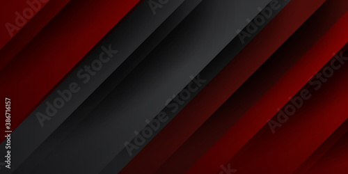 Abstract black grey metallic overlap red light mesh design modern luxury futuristic technology background vector illustration. 