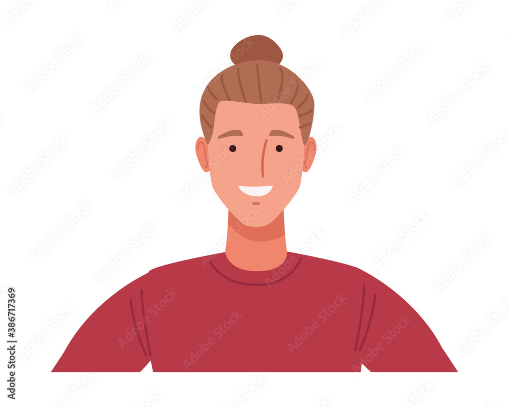 man with long hair perfectly imperfect character icon man with long hair perfectly imperfect character icon