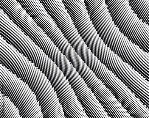 Wallpaper Mural Abstract pattern. Texture with wavy, billowy lines. Optical art background. Wave design black and white. Digital image with a psychedelic stripes. Vector illustration Torontodigital.ca