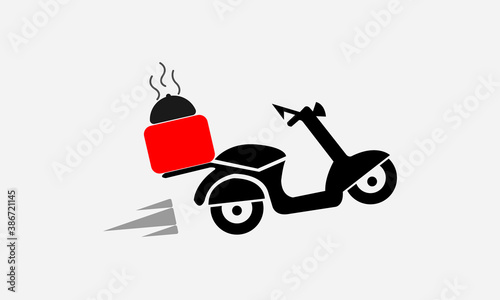 fast food delivery vector - food supplier on motorcycle